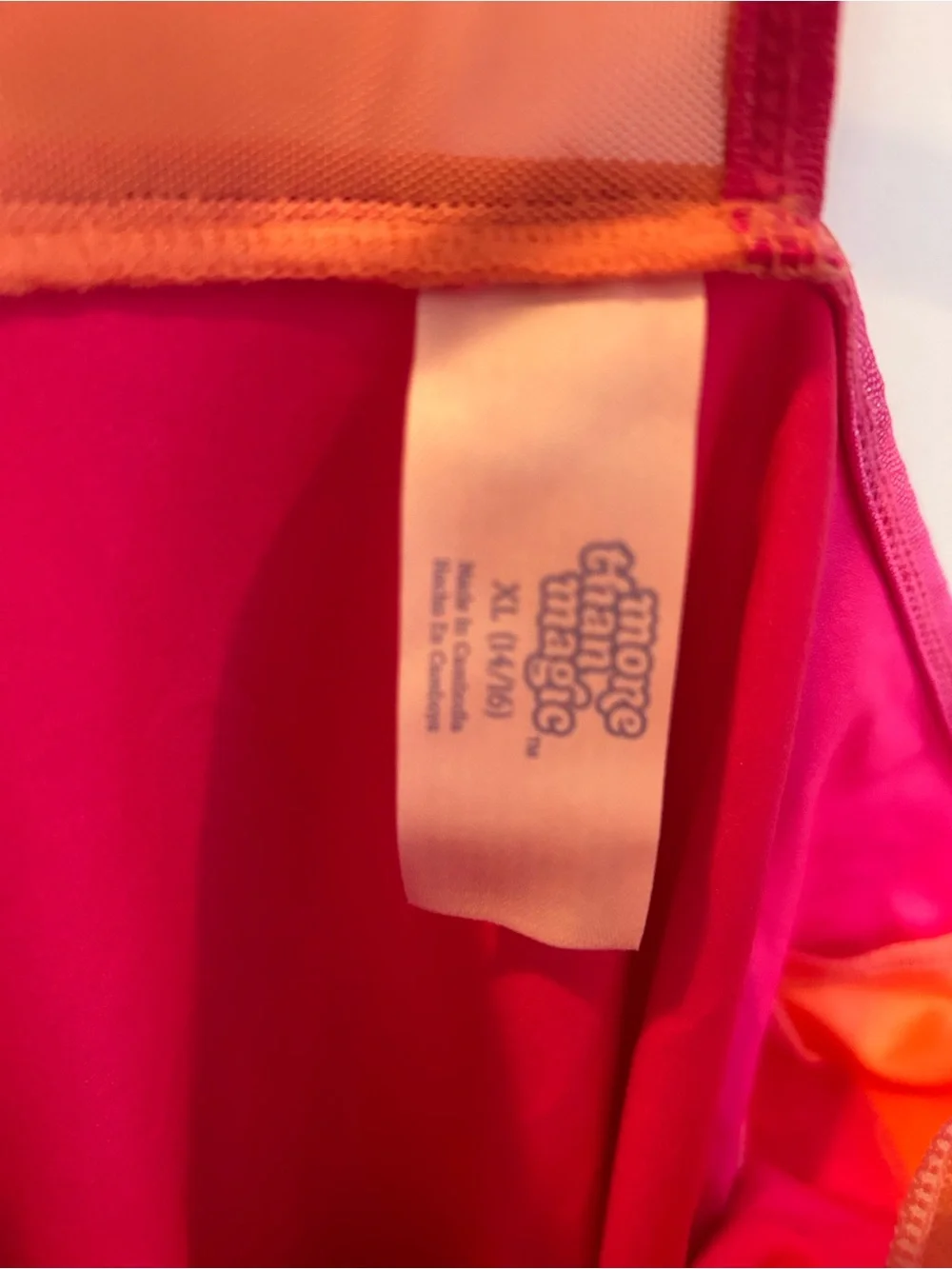Kids Pink & Orange Gradient Gymnastics Leotard - Size XL 14-16